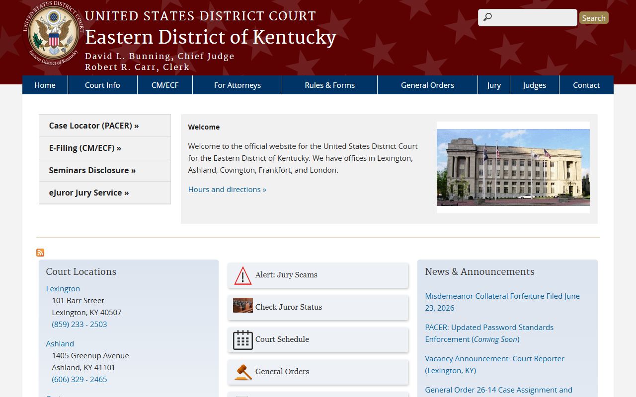 Carroll County Circuit Court records separate from federal district court information