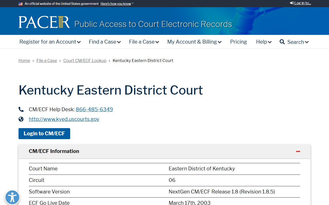 Carroll County Circuit Court records separate from federal PACER lookup