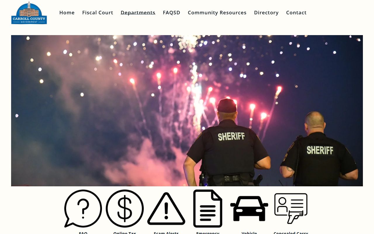 Carroll County court records sheriff department page