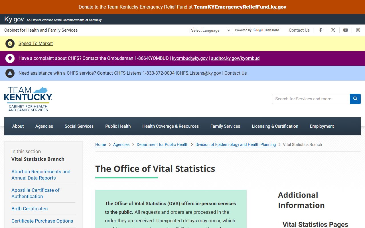 Carroll County marriage records Kentucky Office of Vital Statistics