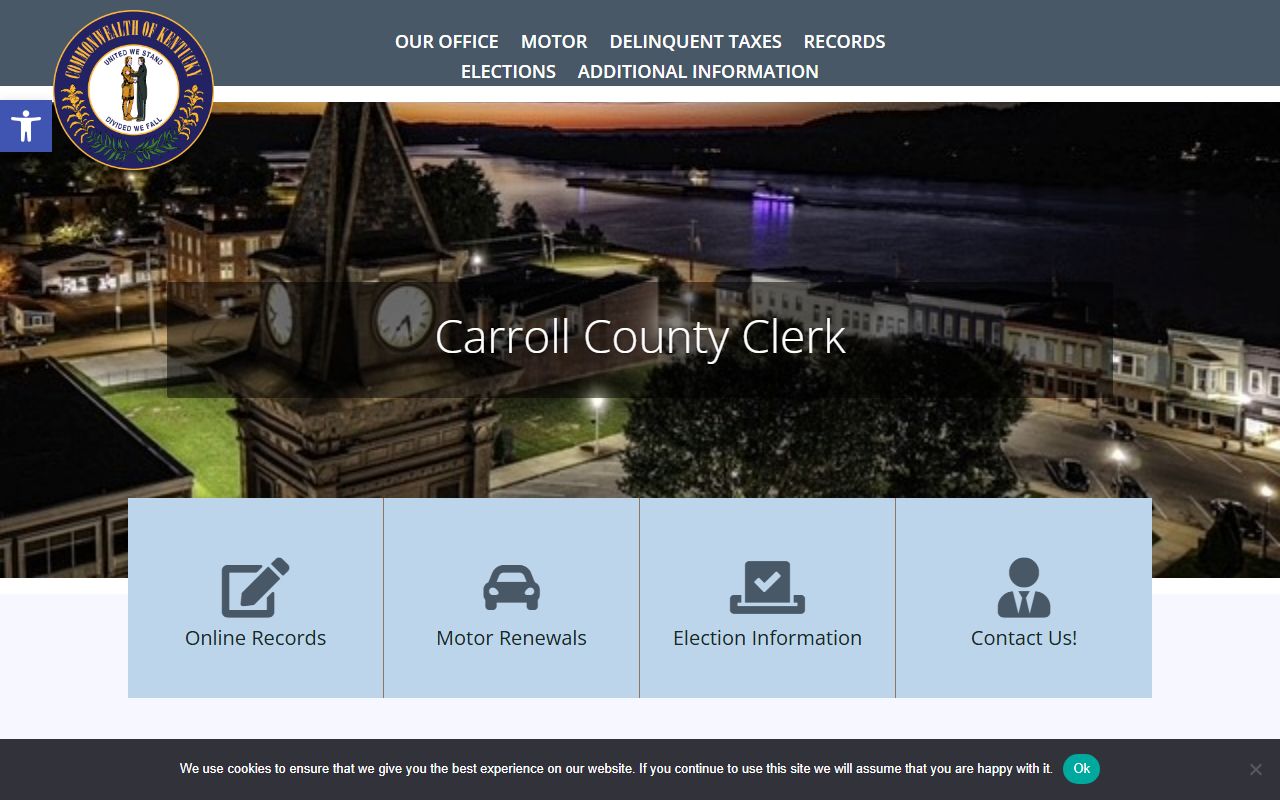 Carroll County marriage records County Clerk page