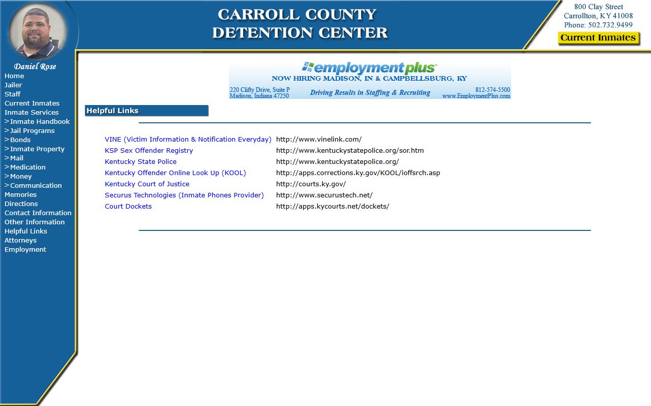 Carroll County warrant records helpful links from Carroll Detention Center